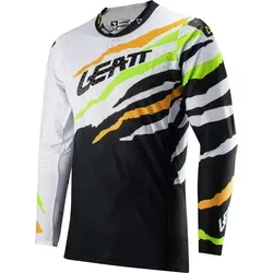 Leatt 5.5 UltraWeld Tiger Motocross Jersey XL - Motocross-Jersey in schwarz-weiss-grün, ultraleicht mit 360° dehnbarer Passform und MoistureCool Stretch-Mesh für optimalen Komfort und Atmungsaktivität.