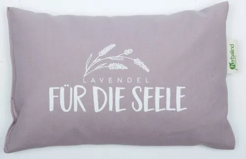 herbalind Kräuterkissen 5046 Lavendelkissen FÜR DIE SEELE - Kissen aus 100% Baumwolle, eckige Form, ideal zur Entspannung und Stressreduktion durch den beruhigenden Duft von Lavendel.