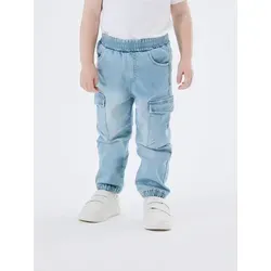 NAME IT Jungen Nmmben Baggy R Cargo Jeans 9770-yt Noos - Jungen-Jeanshosen mit elastischem Bund und Kordelzug für optimale Bewegungsfreiheit und lockere Passform.
