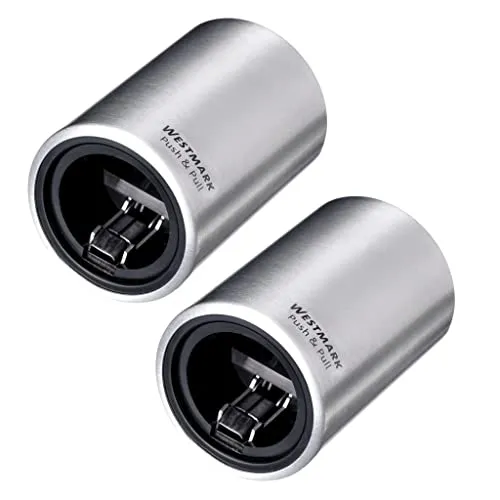 Produktbild Westmark 2 Automatische Flaschenöffner/Kapselheber, Zum Öffnen von Kronkorken-Flaschen, Gebürstetes Aluminium, Push&Pull, Silber, 618822E3