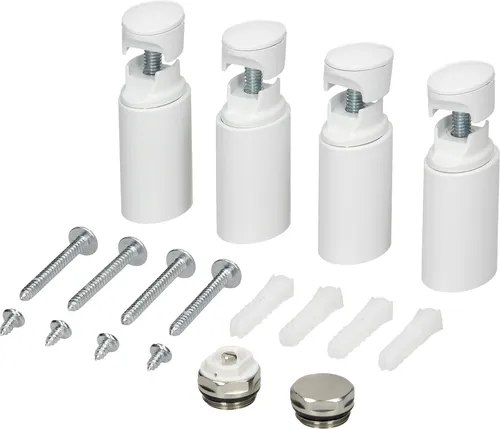 LuxeBath Halterung für Badheizkörper, Weiß - Zubehör für Badheizkörper, universell einsetzbar für gerade und gebogene Modelle, aus hochfestem Kunststoff für sicheren Halt.