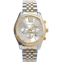 Michael Kors Lexington MK8344 - Unisex Chronograph Uhr, 45mm Edelstahlgehäuse mit silbernem Zifferblatt und modernem Design