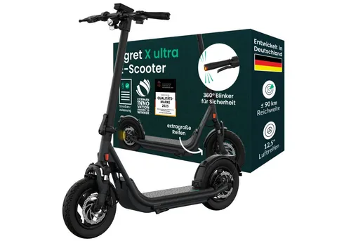 Egret X Ultra E-Scooter mit Straßenzulassung - Elektroscooter mit bis zu 90 km Reichweite, robusten 12,5