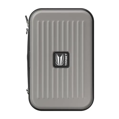 TARGET Darts Takoma XL Darttasche – Darttasche für 6 Darts, schützender Eva-Darthalter mit Doppelreißverschluss-Innentaschen, professionelles Dartzubehör, grau, Taschen-Organizer