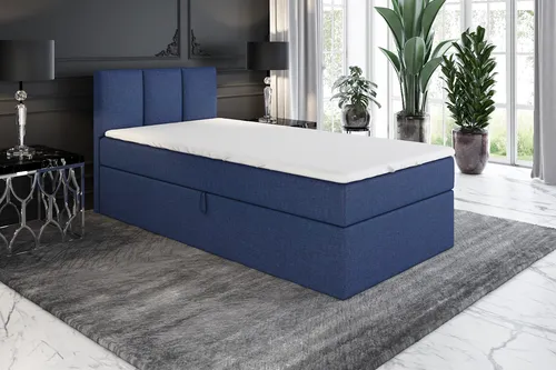Boxspringbett NASI 80x200 (Links) mit Bettkästen und Bonell-Matratze