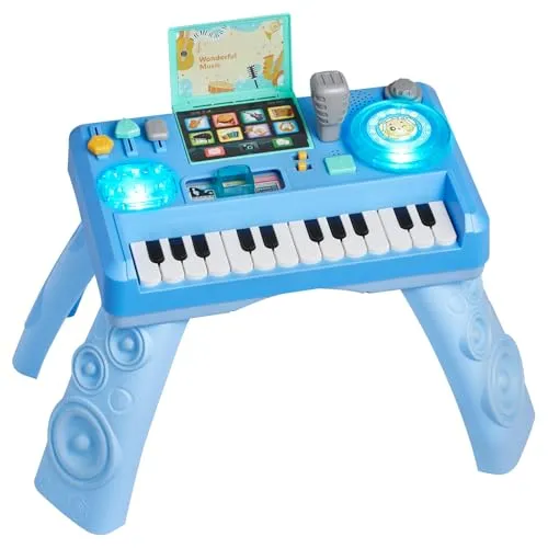 VEVOR Aktivitätstisch, Musiktischspielzeug mit 133 Klangquellen, Aufnahmefunktion & LED-DJ-Plattenspieler, Kinderlerntisch, Interaktiver Spieltisch für Geburtstage, Geschenk für Kinder ab 6 Monaten
