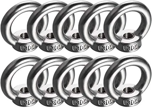 Stück Ringmutter M8 Augenmutter Transportmutter Traglast 230kg 304 Edelstahl Gegossen Poliert Ösenmutter 10