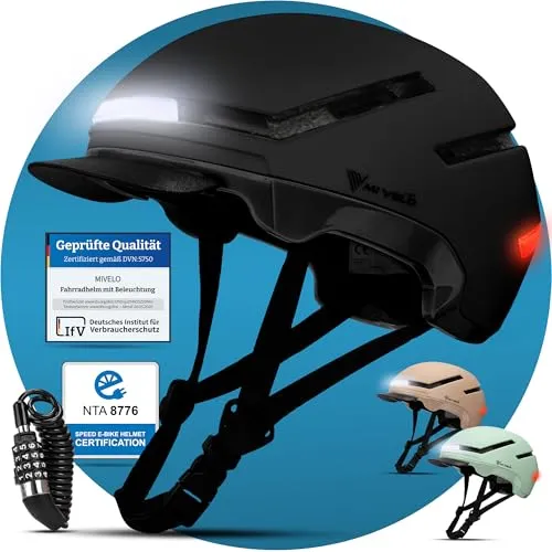 MIVELO Fahrradhelm mit Licht für E-Bike & S-Pedelec von MIVELO