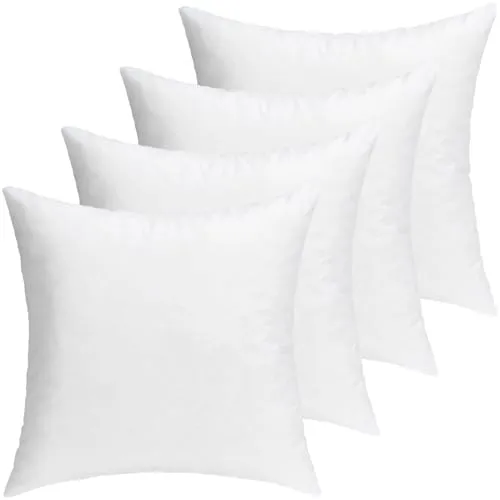 Selfitex 4er Set 40x40 cm Kissenfüllung, Kopfkissen, waschbar bis 60 °C, Füllung aus Soften Polyurethan-Sticks, als Sofa- und Dekokissen, formstabil und komfortabel, Innenkissen für Bett und Couch