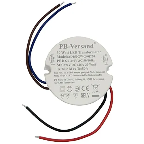 LED Trafo 30 Watt 24V DC rund kreis Leuchtmittel Transformator Netzteil Driver Vorschaltgerät