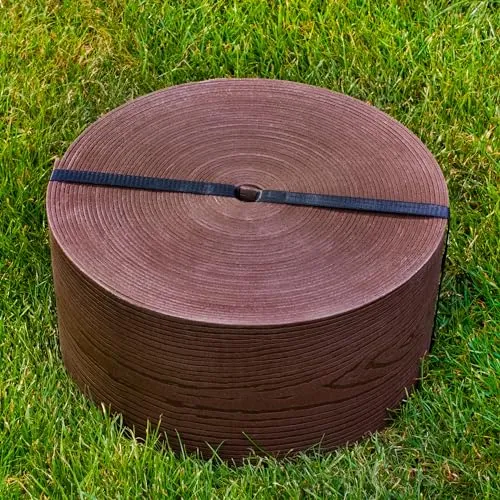 UNIGARDIA Flexible Rasenkante Kunststoff 10m - Höhe 13cm, Stärke 3mm - Raseneinfassung & Beeteinfassung aus stabilem Plastik - Leicht zu Verarbeiten, Braun mit Holzdekor