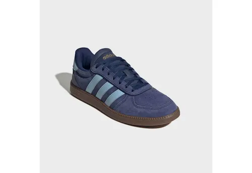 adidas Damen BREAKNET Sleek Shoes, Dunkelblau/Clear Sky/GUM5, 38 EU - Stylische Sneakers mit regulärer Passform, aus Leder und Synthetik. Der perforierte Vorfußbereich sorgt für Komfort, während die Gummiaußensohle für Langlebigkeit im Alltag steht.