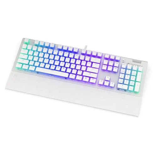 ENDORFY Omnis Pudding Onyx White Brown - Mechanische Tastatur mit Ziffernblock, elegantes Design und konfigurierbare RGB-Beleuchtung, inklusive Handballenauflage und Lautstärkerad aus Metall
