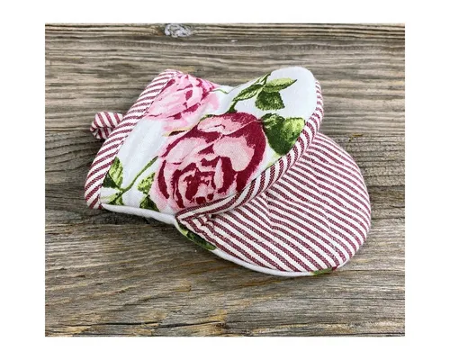 matches21 HOME & HOBBY Topflappen Backofenhandschuh DORRIT Ofenhandschuh Baumwolle Rosen Design, (1-tlg)