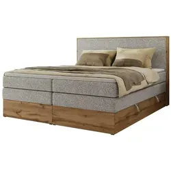 MKS MEBLE Boxspringbett WOOD CLASSIC KING 200x200 cm - Betten mit Stauraum und zwei hochwertigen Multipocket-Matratzen für optimalen Schlafkomfort, inklusive Topper und gepolstertem Kopfteil – perfekt für stilvolle Schlafzimmer.