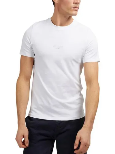 Guess T-Shirt Aidy in Weiß - Stylisches T-Shirt aus 100% Baumwolle, schmale Passform und Viertelarm. Ideal für lässige Outfits und angenehm zu tragen.