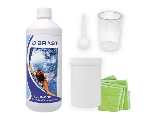 BRAST Whirlpool Wasserpflege Set - All-in-One Chlor Filter Wasser - 5-teiliges Wasserpflegeset für Whirlpools, sorgt für kristallklares Wasser und einfache Handhabung, Made in Europa.