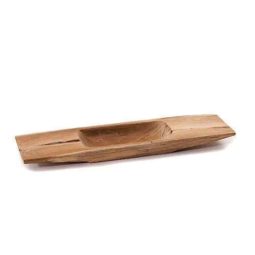 CREEDWOOD Teak Holz Schale Barco 50 - Handgefertigte Naturholzschale - Dekoschalen aus massivem Teakholz, einzigartig und robust. Ideal zur stilvollen Aufbewahrung oder Dekoration in jedem Wohnstil.
