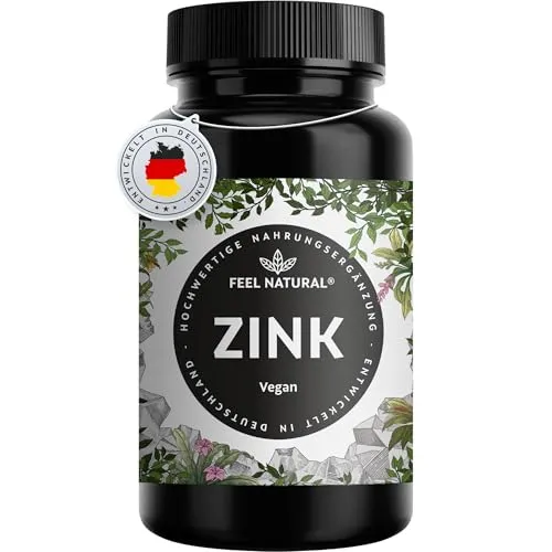 Zink Tabletten - 365 Stück im Jahresvorrat - Hochdosiert mit 25mg je Tagesdosis - Hochwertig: Zink-Bisgylcinat - Laborgeprüft, ohne Zusätze wie Magnesiumstearat - Vegan