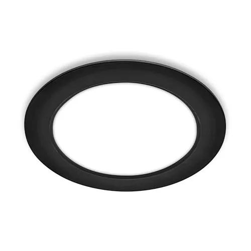 BRILONER - 1x LED Einbaustrahler 230V flach, neutralweißes Licht, 12W 1200lm, LED Spot, Deckenspots, Spots 230V, Einbauleuchten, Einbauspots, Deckenstrahler, 17 x 3 cm (DxH), Schwarz