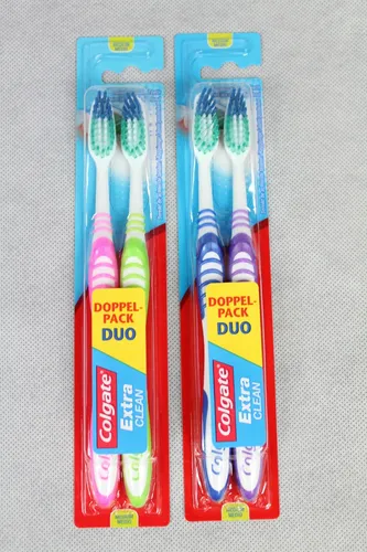 2x Colgate Doppelpacks Extra Clean Zahnbürste Handzahnbürste Medium