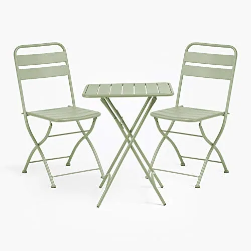 SKLUM Klapptisch & 2 Klappstühle Janti Set 60x60 cm in silber von SKLUM