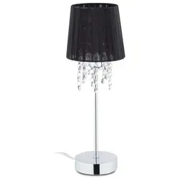 Moderne Tischlampe mit Kristallleuchte - Lampen für alle Zimmer, 41 cm hoch und 14,5 cm breit, mit elegantem Organza-Schirm für stilvolle Beleuchtung.
