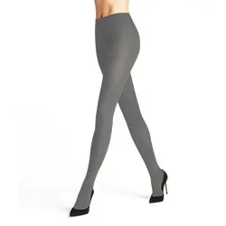 FALKE Damen Family W Ti Strumpfhose aus nachhaltiger Baumwolle, Grau Flanell 3210, 42-44 - Blickdichte Strumpfhose aus atmungsaktiver, nachhaltiger Baumwolle für maximalen Komfort im Alltag; mit flacher Nahtverarbeitung und breitem Komfortbund für perfekten Sitz ohne Druckstellen.