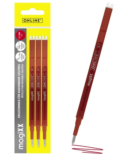 ONLINE® magiXX Gelschreiberminen 0.7 mm Rot 40162/3