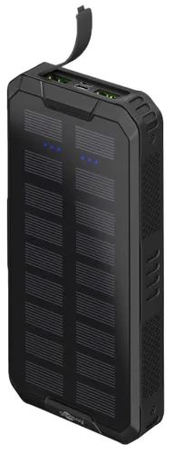 Goobay Powerbank 53934 QC 3.0 - 20000mAh, 2x USB-A und USB-C, solarbetrieben für mobiles Laden unterwegs
