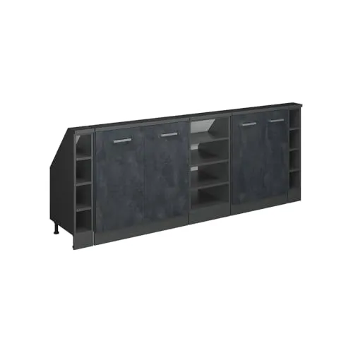 Vicco Kommode Rion, Schwarz Beton/Anthrazit, 5er Set in schwarz von Vicco