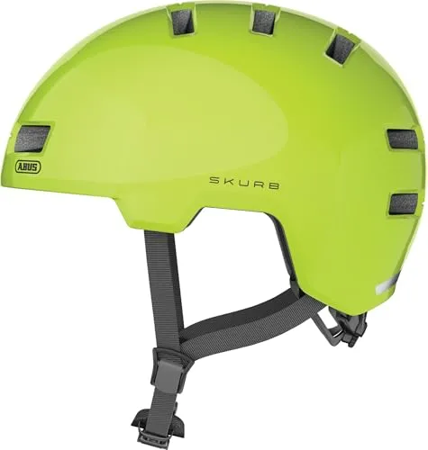 ABUS Skurb Signal Yellow L - Gelb - Fahrradhelm für Pendler und Trendsportler, bietet optimalen Schutz und stylisches Design. Ideal für Skateboarding, Longboarding und BMX mit hervorragender Belüftung und individuellem Sitz.