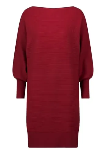 zero Damen Strickkleid strukturiert U-Boot Ausschnitt 36, Cabernet
