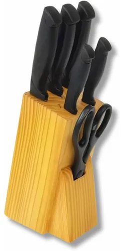 PARENCE 7-teiliges Messerblock-Set mit schwarzer Beschichtung