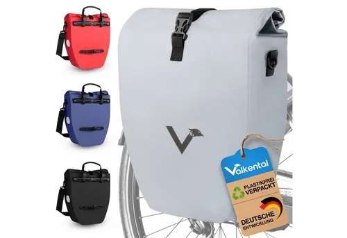 Valkental ValkBasic 20 Gepäckträgertasche - Reflektierend - Fahrradtasche mit Rollverschluss, wasserdicht und ideal für Radsportler. Kompatibel mit Gepäckträgern, bietet 18-22 L Stauraum und zusätzliche Sicherheit durch reflektierende Elemente.