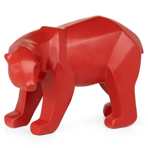 Polygonal Deko Bär Eisbär in Rot - Moderne Tierfigur - Stylische Dekofigur eines Eisbären aus hochwertigem Polyresin, ideal für kreative Wohnraumgestaltungen. Ein echter Blickfang für Tierliebhaber und Deko-Fans!