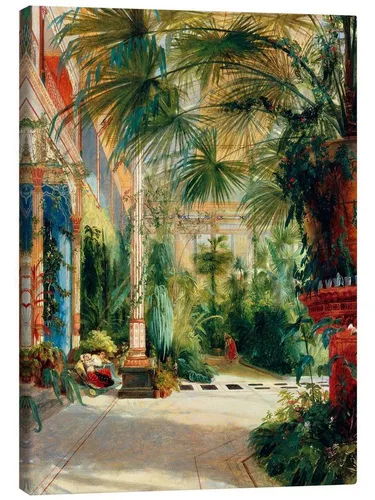 Posterlounge Das Innere des Palmenhauses, Carl Blechen, erhältlich als Poster, Leinwandbild, Wandsticker oder Acrylglasbild