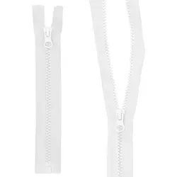 mumbi Reißverschluss Reißverschluss teilbar Kunststoff Reißverschlüsse Zipper grobe Zähne weiß 50 cm