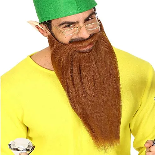 Amakando Origineller Zwergen-Bart mit Oberlippenbart/Braun/Vielseitig einsetzbarer Vollbart für Biker & Wikinger/Genau richtig zu Mottoparty & Kostümfest