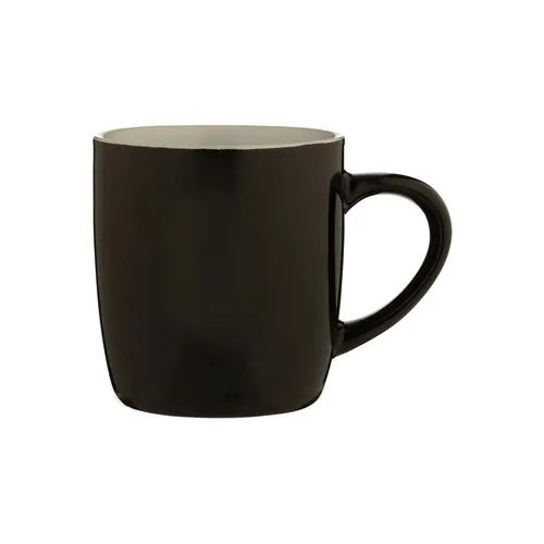 Tasse Becher Teebecher Teetasse Kaffetasse aus Steingut, schwarz, 330 ml