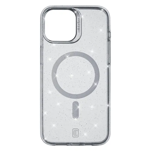 Cellularline Backcover Sparkle MagSafe Case für iPhone 15 - Smartphone-Cover mit glamourösem Glitzer-Finish, perfekt für MagSafe-Zubehör und bietet umfassenden Schutz ohne Designkompromisse.