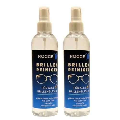ROGGE Brillenreiniger 250ml, für streifenfreien Glanz mit Anti-Statik -Effekt. Brillen Reiniger Spray der Extraklasse bietet Ihnen die ultimative Lösung für glasklare Sicht.l (2)