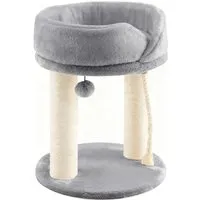 Kratzbaum Klein 4 in 1 - Multifunktional für Katzen - Kratzbaum für Katzen mit Sisalpfosten und großer Plüschsitzfläche, ideal für aktives Spielen und komfortables Entspannen.