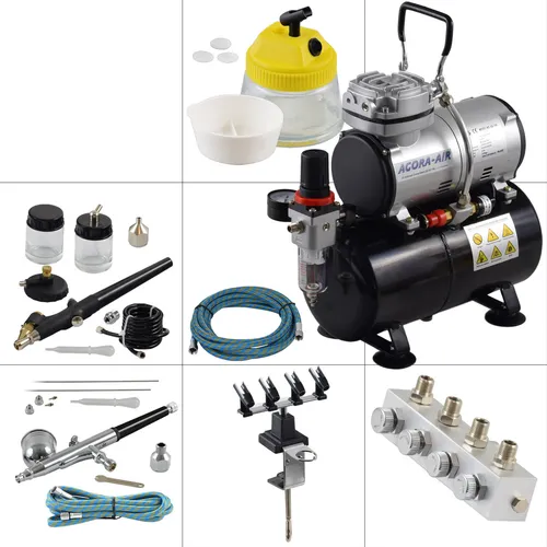 Agora-Tec® Airbrush Komplett-Set PROFI XVII.1