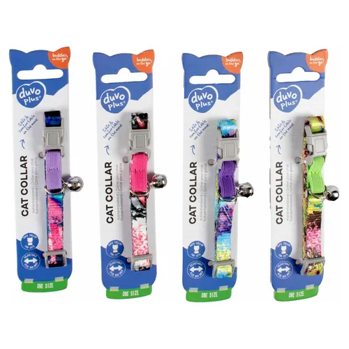 Duvo+ Katzenhalsband floral, verstellbar 20-28 cm, Nylon, mit Glocke