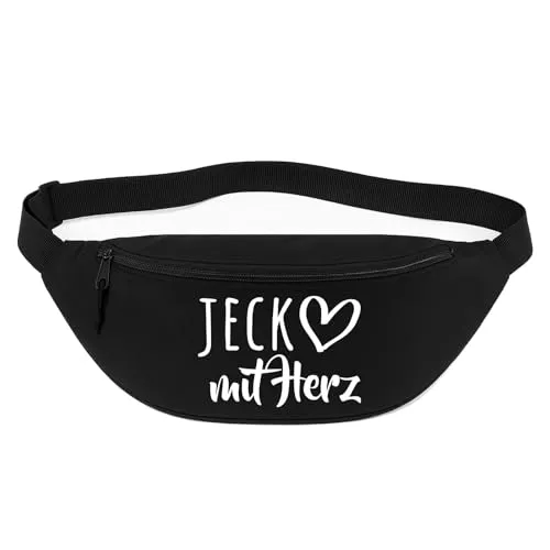 Huuraa Bauchtasche Jeck mit Herz Geschenk 2,5 Liter Black Crossbody Bag Jeck Geschenkidee