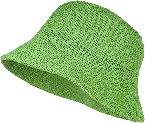 styleBREAKER Damen Papierstroh Sonnenhut | Faltbarer Bucket Hat für den Sommer - Sonnenhut für Damen im Bucket Hat Stil, leicht und faltbar – ideal für Strand und Outdoor-Aktivitäten. Breite Krempe schützt vor Sonne, elastisches Schweißband sorgt für Komfort.
