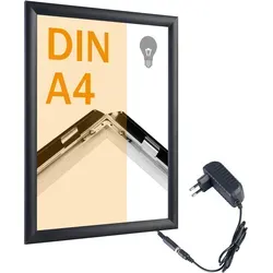 LED Klapprahmen A4 schwarz aus Aluminium von SPRINTIS Schenk GmbH & Co. KG