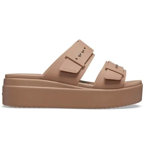 Crocs Brooklyn Low Wedge Sandal 207431-2Q9 - Wanderschuhe für Damen mit niedrigem Keilabsatz, kombiniert modisches Design und unvergleichlichen Komfort für warme Tage.