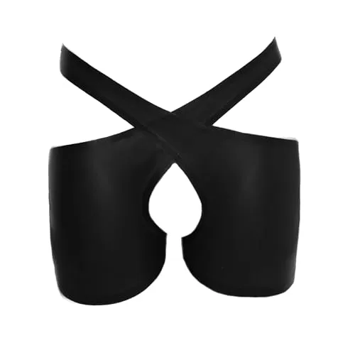 Latex Shorts open cortch in transparent Look Pair Size:XL